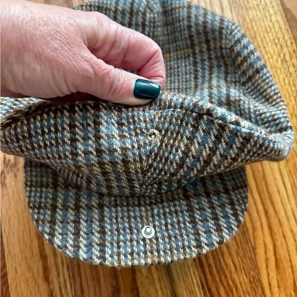 Men's or Women’s Newsboy Brown Plaid Checkered Flat Cap - Picture 6 of 8